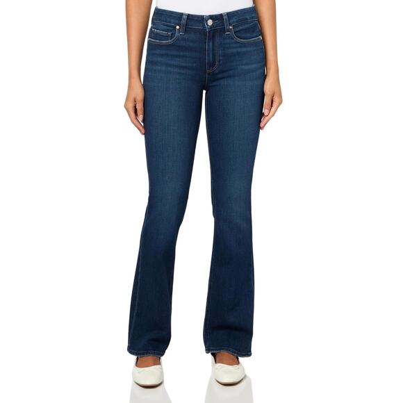 PAIGE Denim - NWT PAIGE Manhattan Bootcut Jeans Womens 31 Dark Wash Mid Rise Stretch Denim